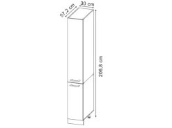 Vicco Apothekerschrank R-Line Medizinschrank für die Küche Schwarz Beton/Weiß 30 cm