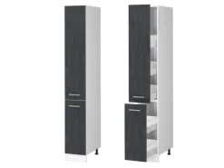 Vicco Apothekerschrank R-Line Medizinschrank für die Küche Schwarz Beton/Weiß 30 cm