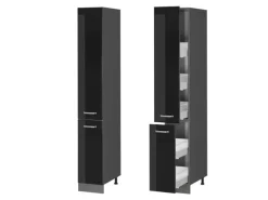 Vicco Apothekerschrank R-Line Medizinschrank für die Küche Schwarz Hochglanz/Anthrazit 30 cm