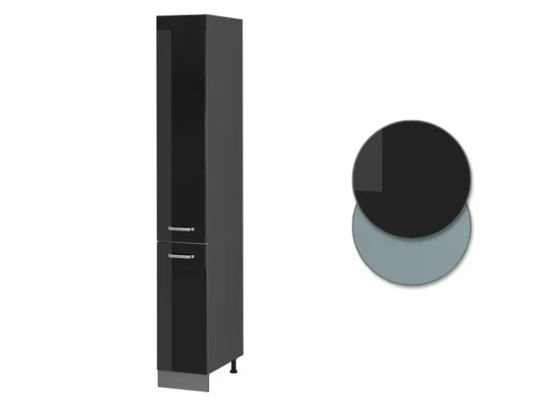 Vicco Apothekerschrank R-Line Medizinschrank für die Küche Schwarz Hochglanz/Anthrazit 30 cm