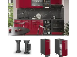 Vicco Apothekerschrank R-Line Bordeaux Hochglanz/Anthrazit 30 cm ohne Arbeitsplatte