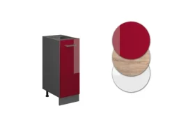 Vicco Apothekerschrank R-Line Bordeaux Hochglanz/Anthrazit 30 cm ohne Arbeitsplatte