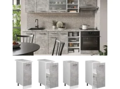 Vicco Apothekerschrank R-Line Medizinschrank für die Küche Beton/Weiß 30 cm AP Anthrazit