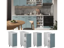 Vicco Apothekerschrank R-Line Blau-Grau/Weiß 30 cm ohne Arbeitsplatte