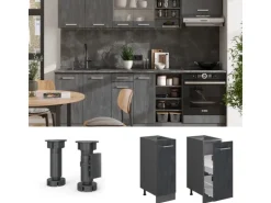 Vicco Apothekeschrank R-Line Medizinschrank für die Küche Schwarz Beton 30 cm ohne Arbeitsplatte