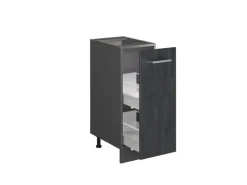 Vicco Apothekeschrank R-Line Medizinschrank für die Küche Schwarz Beton 30 cm ohne Arbeitsplatte