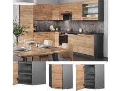 Vicco Eckhängeschrank Fame-Line Küchen-Eckschrank Goldkraft Eiche/Anthrazit 57 cm