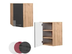 Vicco Eckhängeschrank Fame-Line Anthrazit Hochglanz/Goldkraft Eiche 57 cm