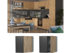 Vicco Eckhängeschrank R-Line Küchen-Eckschrank Artisan-Eiche/Anthrazit 57 cm