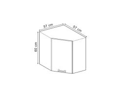 Vicco Eckhängeschrank R-Line Küchen-Eckschrank Artisan-Eiche/Anthrazit 57 cm