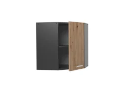 Vicco Eckhängeschrank R-Line Küchen-Eckschrank Artisan-Eiche/Anthrazit 57 cm