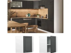 Vicco Eckhängeschrank R-Line Küchen-Eckschrank Anthrazit Landhaus/Weiß 57 cm