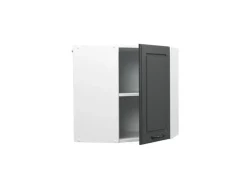 Vicco Eckhängeschrank R-Line Küchen-Eckschrank Anthrazit Landhaus/Weiß 57 cm
