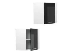Vicco Eckhängeschrank R-Line Küchen-Eckschrank Schwarz Hochglanz/Weiß 57 cm
