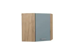 Vicco Eckhängeschrank R-Line Küchen-Eckschrank Blau-Grau/Goldkraft Eiche 57 cm