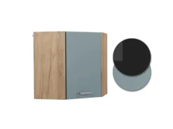 Vicco Eckhängeschrank R-Line Küchen-Eckschrank Blau-Grau/Goldkraft Eiche 57 cm