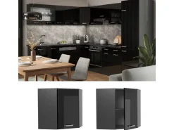 Vicco Eckhängeschrank R-Line Küchen-Eckschrank Schwarz Hochglanz/Anthrazit 57 cm