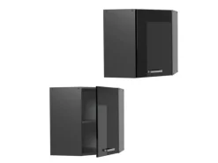 Vicco Eckhängeschrank R-Line Küchen-Eckschrank Schwarz Hochglanz/Anthrazit 57 cm