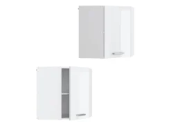 Vicco Eckhängeschrank R-Line Küchen-Eckschrank Weiß Hochglanz/Weiß 57 cm