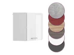 Vicco Eckhängeschrank R-Line Küchen-Eckschrank Weiß Hochglanz/Weiß 57 cm