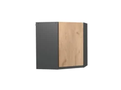 Vicco Eckhängeschrank R-Line Küchen-Eckschrank Goldkraft Eiche/Anthrazit 57 cm J-Shape