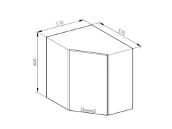 Vicco Eckhängeschrank R-Line Küchen-Eckschrank Goldkraft Eiche/Anthrazit 57 cm J-Shape