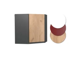 Vicco Eckhängeschrank R-Line Küchen-Eckschrank Goldkraft Eiche/Anthrazit 57 cm J-Shape
