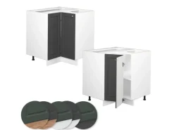 Vicco Eckunterschrank Fame-Line Anthrazit-Gold/Weiß 81 cm AP Anthrazit