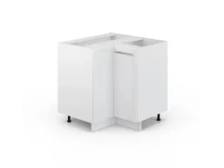 Vicco Eckunterschrank Fame-Line Weiß Hochglanz/Weiß 81 cm ohne Arbeitsplatte