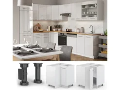 Vicco Eckunterschrank Fame-Line Weiß Hochglanz/Weiß 81 cm ohne Arbeitsplatte