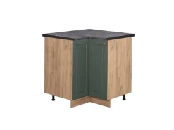 Vicco Eckunterschrank Fame-Line Grün-Gold Landhaus/Goldkraft Eiche 81 cm AP Anthrazit