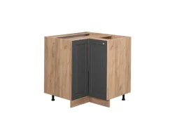 Vicco Eckunterschrank Fame-Line Anthrazit-Gold/Goldkraft Eiche 81 cm ohne Arbeitsplatte