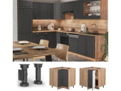 Vicco Eckunterschrank Fame-Line Anthrazit-Gold/Goldkraft Eiche 81 cm ohne Arbeitsplatte