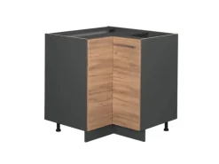 Vicco Eckunterschrank Fame-Line Goldkraft Eiche/Anthrazit 81 cm ohne Arbeitsplatte