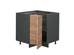 Vicco Eckunterschrank Fame-Line Goldkraft Eiche/Anthrazit 81 cm ohne Arbeitsplatte