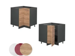 Vicco Eckunterschrank Fame-Line Goldkraft Eiche/Anthrazit 81 cm ohne Arbeitsplatte