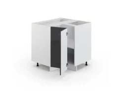 Vicco Eckunterschrank Fame-Line Anthrazit Hochglanz/Weiß 81 cm AP Anthrazit