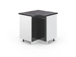 Vicco Eckunterschrank Fame-Line Anthrazit Hochglanz/Weiß 81 cm AP Anthrazit