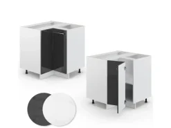 Vicco Eckunterschrank Fame-Line Anthrazit Hochglanz/Weiß 81 cm AP Anthrazit