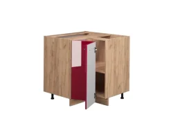 Vicco Eckunterschrank Fame-Line Bordeaux Hochglanz/Goldkraft Eiche 81 cm AP Eiche