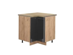 Vicco Eckunterschrank Fame-Line Anthrazit Hochglanz/Goldkraft Eiche 81 cm AP Eiche