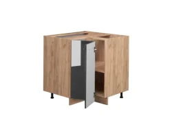 Vicco Eckunterschrank Fame-Line Anthrazit Hochglanz/Goldkraft Eiche 81 cm AP Eiche