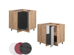 Vicco Eckunterschrank Fame-Line Anthrazit Hochglanz/Goldkraft Eiche 81 cm AP Eiche