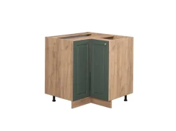 Vicco Eckunterschrank Fame-Line Grün-Gold Landhaus/Goldkraft Eiche 81 cm ohne Arbeitsplatte