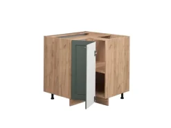 Vicco Eckunterschrank Fame-Line Grün-Gold Landhaus/Goldkraft Eiche 81 cm ohne Arbeitsplatte