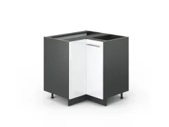 Vicco Eckunterschrank Fame-Line Weiß Hochglanz/Anthrazit 81 cm ohne Arbeitsplatte