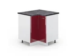 Vicco Eckunterschrank Fame-Line Bordeaux Hochglanz/Weiß 81 cm AP Anthrazit