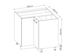 Vicco Eckunterschrank Fame-Line Bordeaux Hochglanz/Weiß 81 cm AP Anthrazit