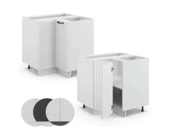 Vicco Eckunterschrank Fame-Line Weiß Landhaus/Weiß 81 cm ohne Arbeitsplatte