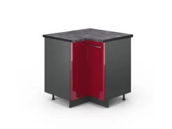 Vicco Eckunterschrank Fame-Line Bordeaux Hochglanz/Anthrazit 81 cm AP Anthrazit